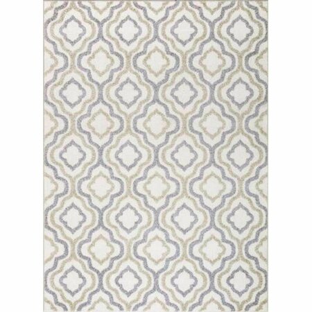 CHARLOTTE BATH Charlotte  5 ft. 3 in. x 7 ft. 3 in. Crystal Rectangle Area Rug, Ivory 48225